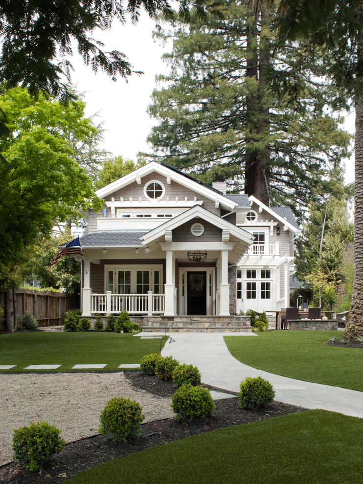 grey and white traditional exterior design
