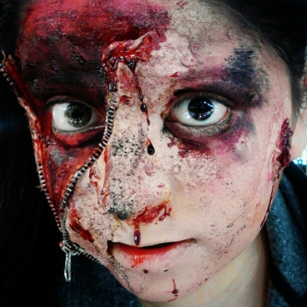 Scary Zipper Makeup For Kids