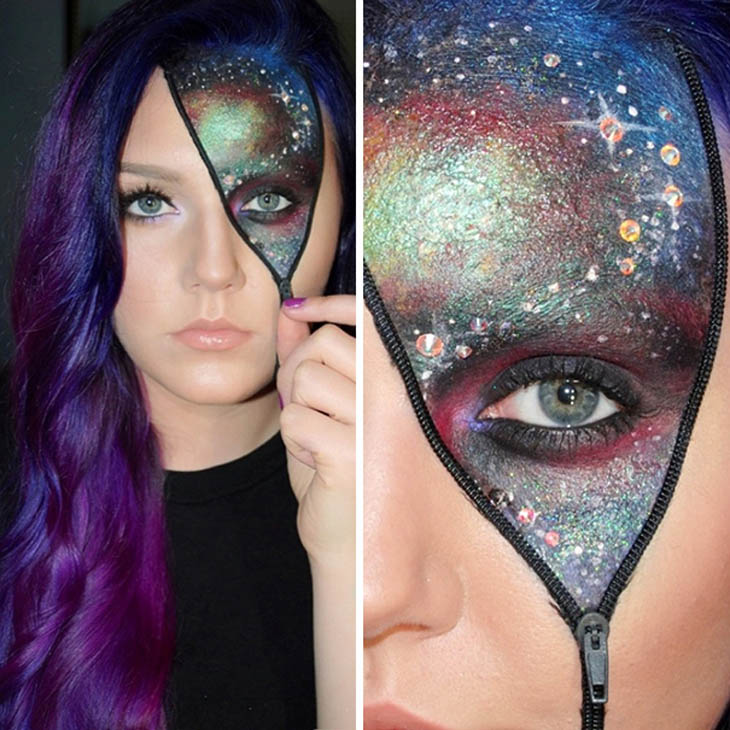 Galaxy Zipper face paint Halloween Makeup
