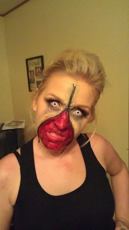 Zipper Face Halloween Makeup For Girls