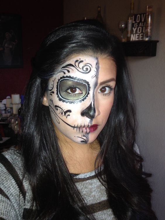 day of the dead makeup ideas half face