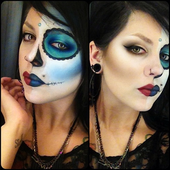 sugar skull halloween makeup