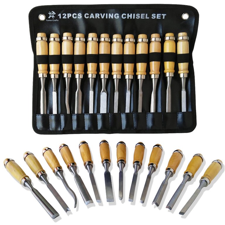 Professional Wood Carving Chisel Set by Tuma Crafts