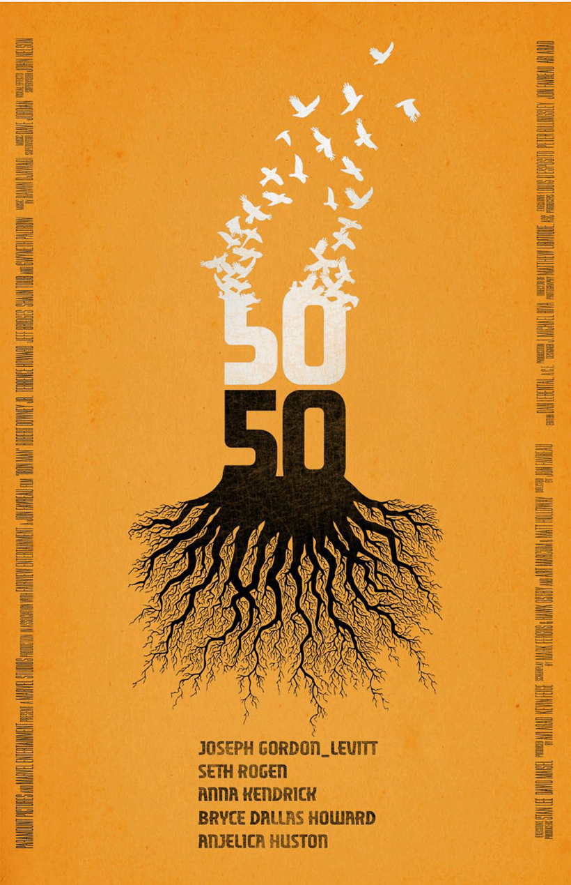 50 50 fan art illustrated movie poster