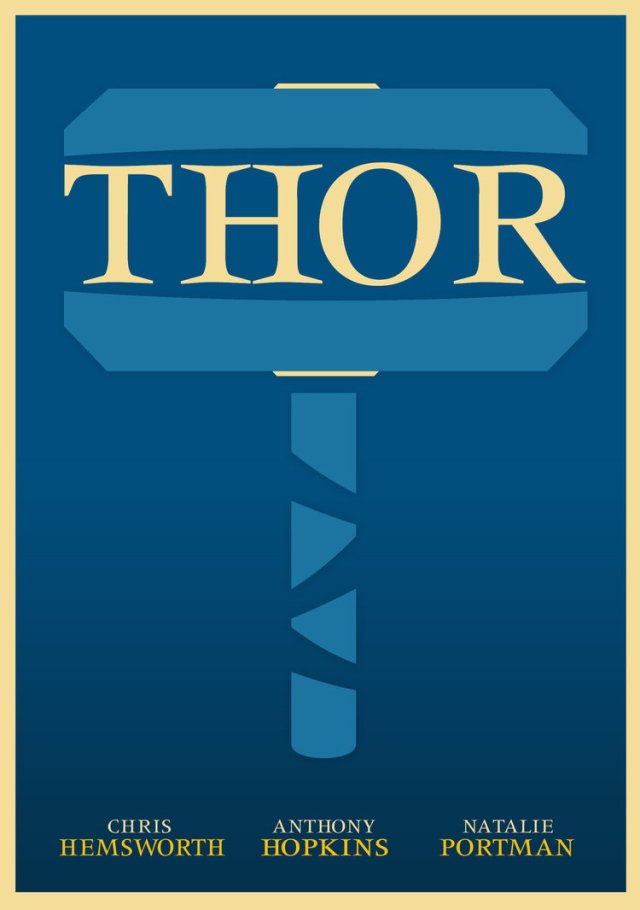 Thor God of Thunder movie minimalist poster
