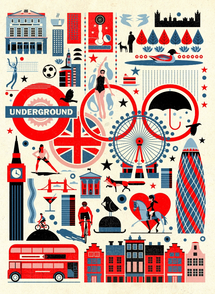 london olympics illustration poster