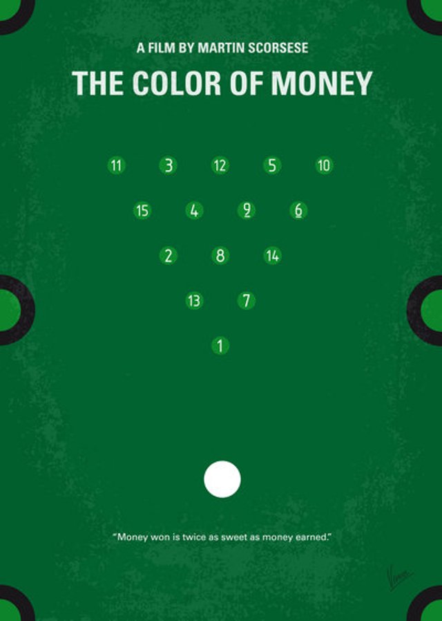 minimalist poster movie The color of money