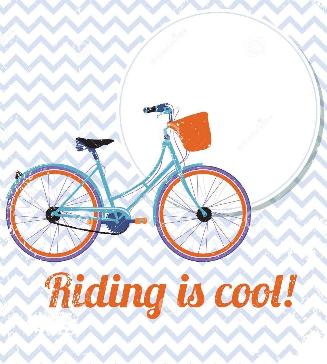 riding cool retro bicycle poster vector illustration