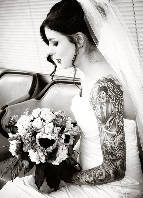 black and white phoenix tattoo designs for bride
