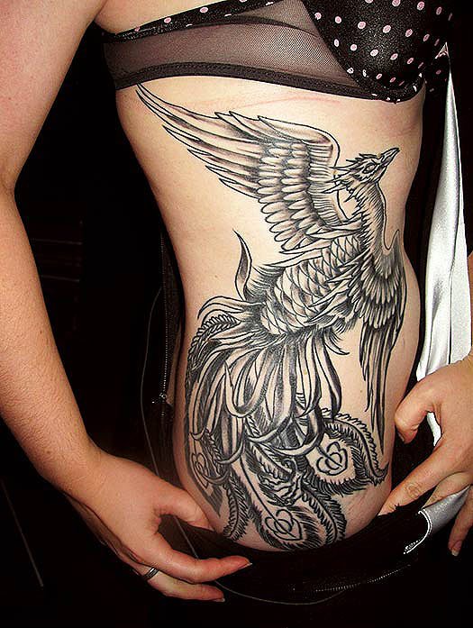 black and white phoenix tattoo designs