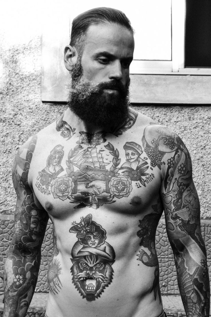 black and white photography with tattoos for men