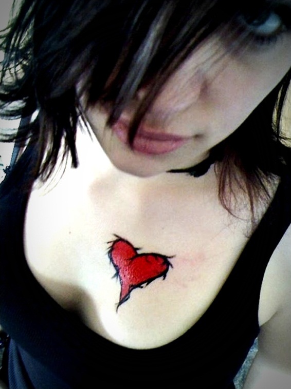 red heart tattoo designs on hand