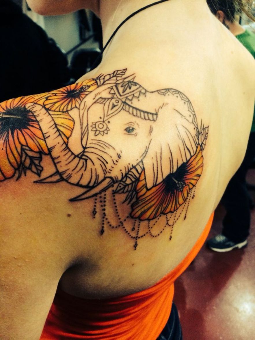 Elephant Animal Tattoo Design for Women