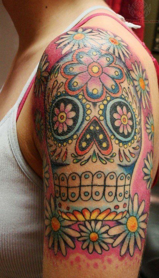 Awesome Skull Sleeve Tattoos Designs Women