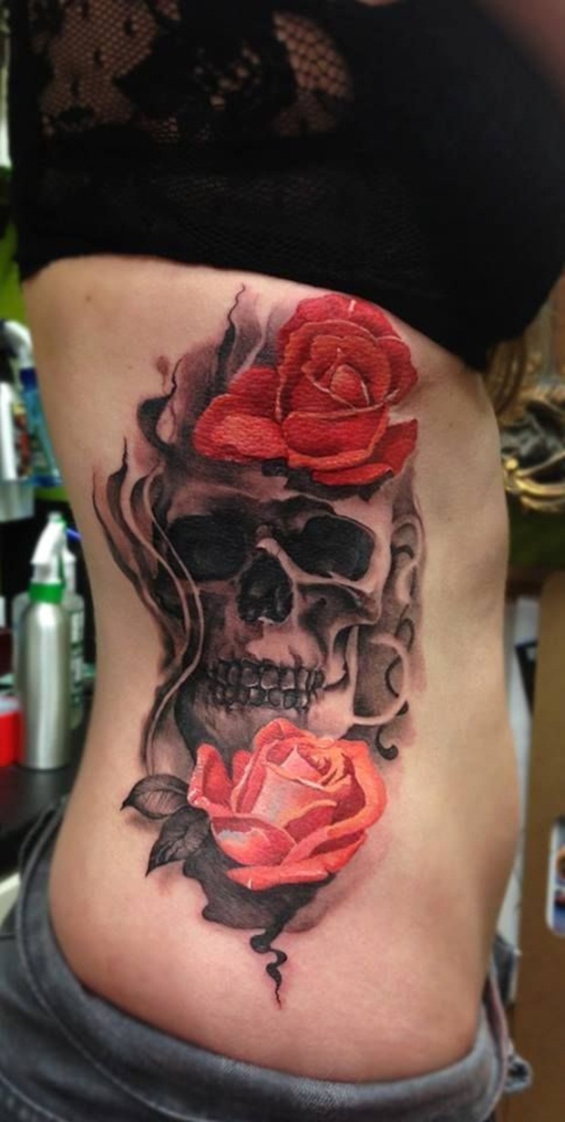 Skull Sleeve Tattoos Designs Women