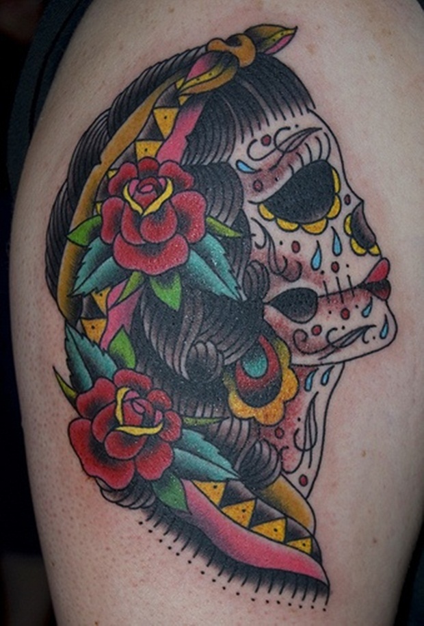 Skull Sleeve Tattoos Women