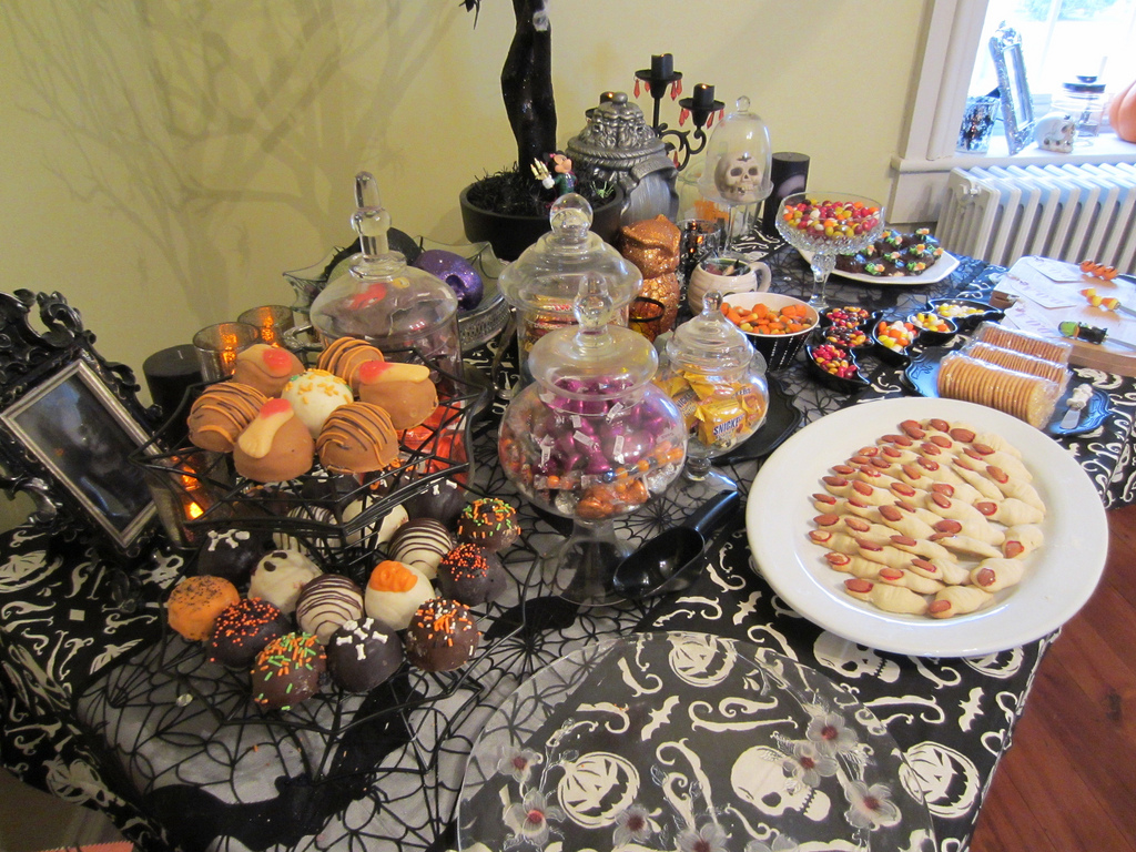 Halloween table Decorations with Food