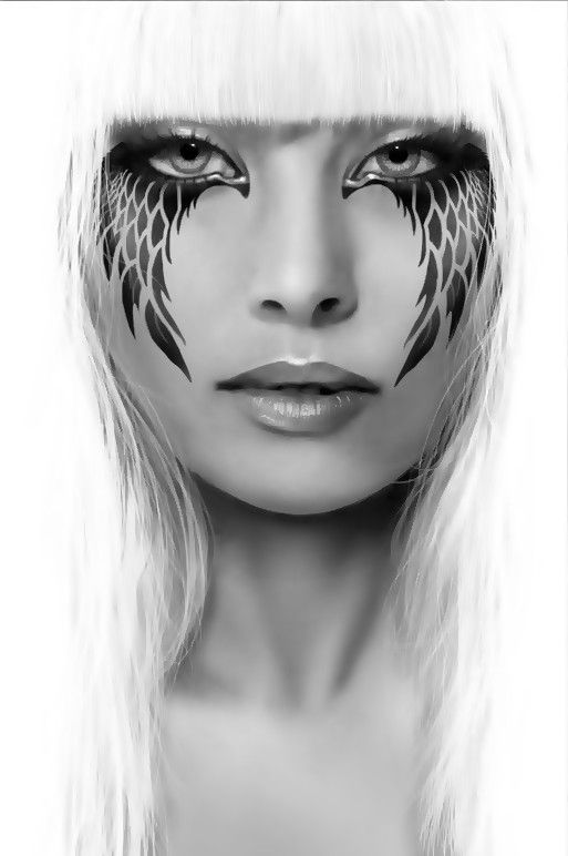 Dark Angel Halloween makeup cool Photoshop effect