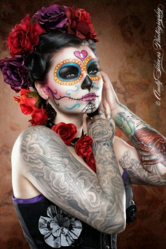 Sugar Skull Halloween Makeup Ideas for Women