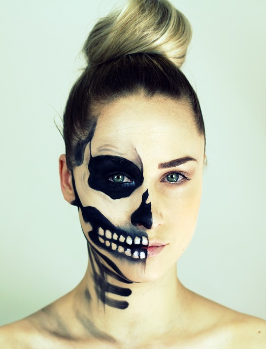 best sugar skull makeup half face for women