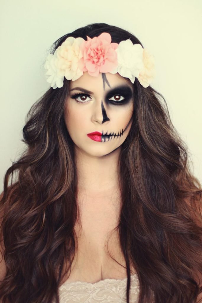 41 Beautiful And Colorful Sugar Skull Halloween Makeup Ideas 9010