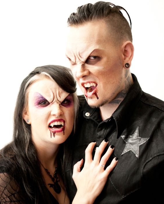 buffy vampire couple halloween prosthetic makeup