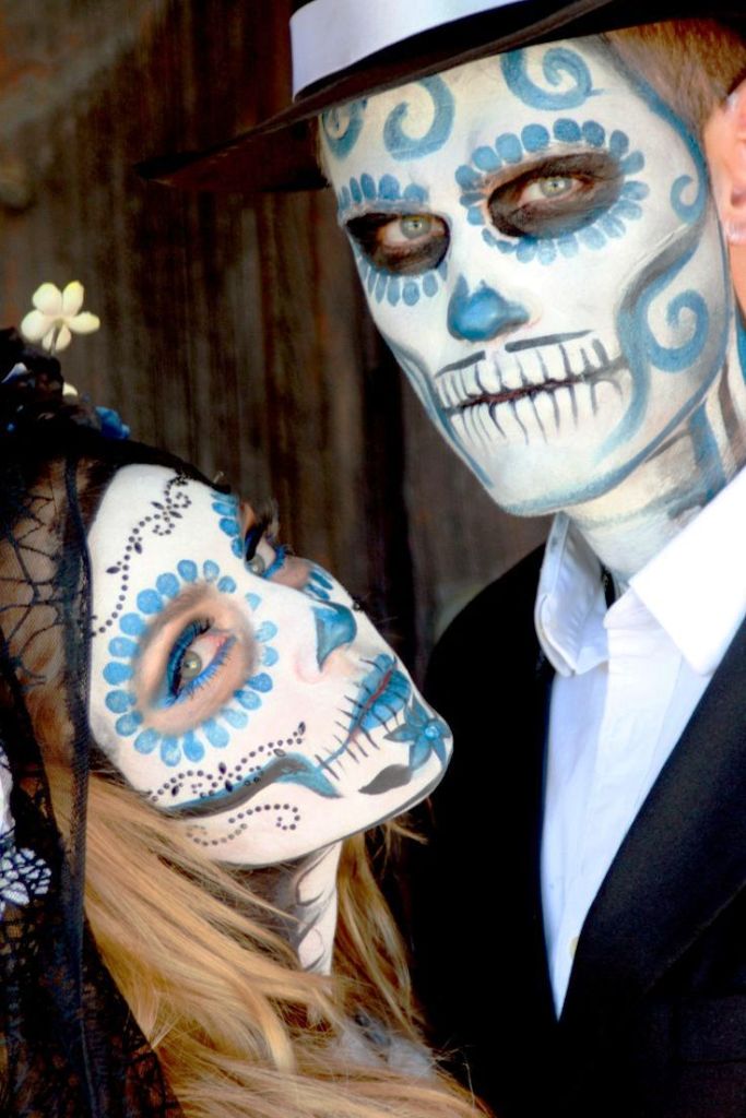 day of the dead halloween makeup for couples